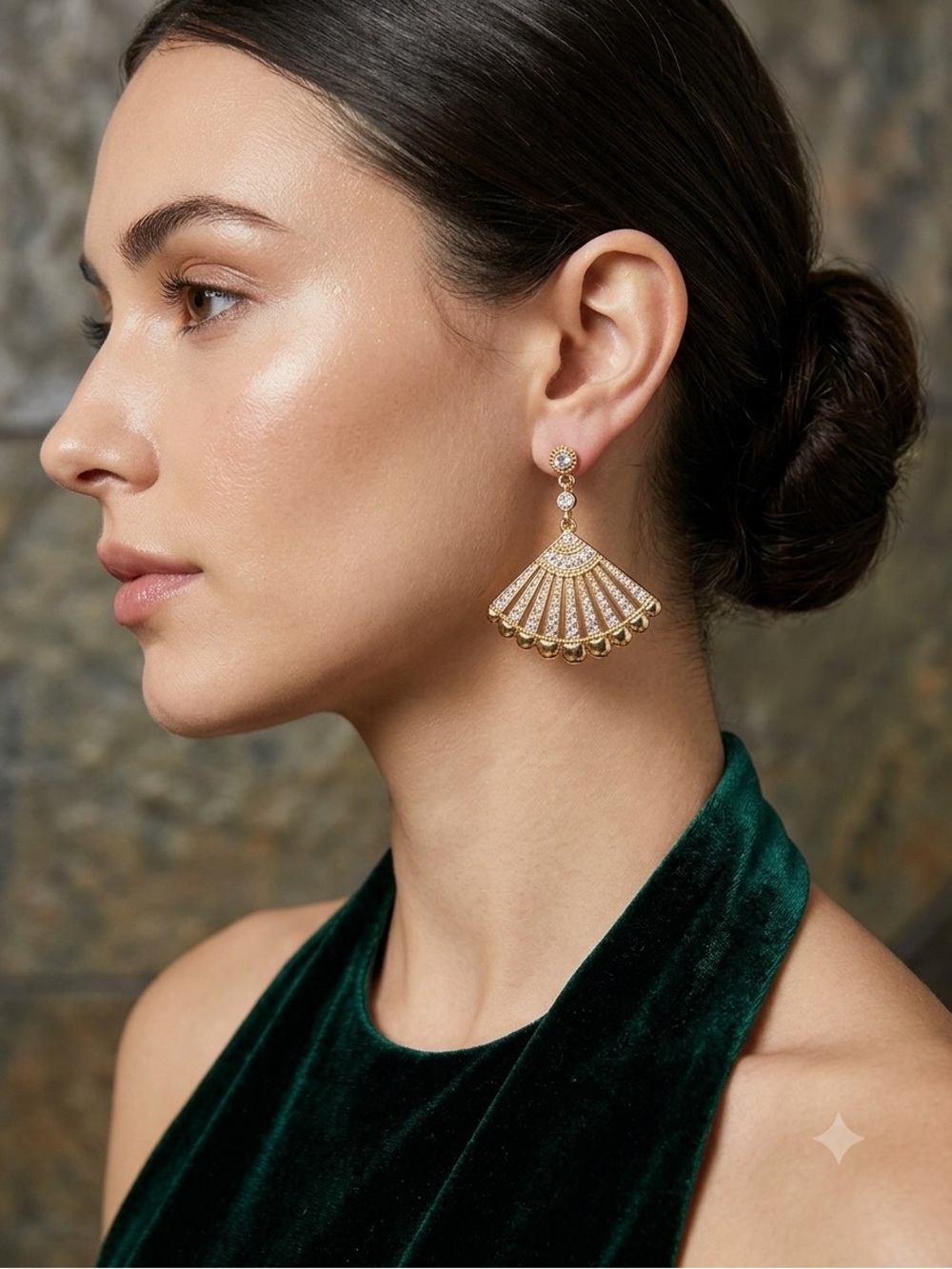 Vintage Victorian Fan Dangles Earrings